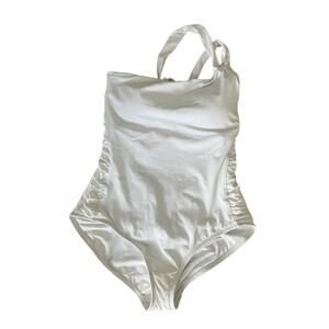 LA Blanca One-Shoulder One-Piece White SwimSuit Size 12